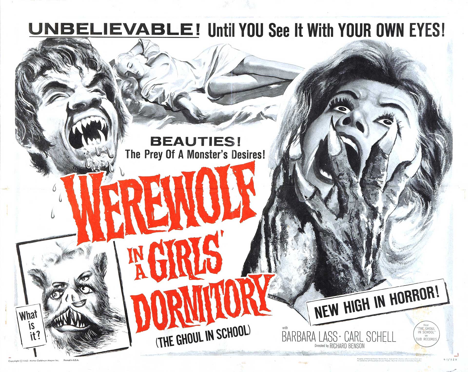 Hht Saturday Fright Special Werewolf In A Girls Dormitory 1961 Pasadena Media 7130